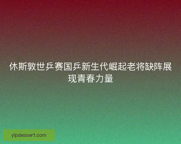 休斯敦世乒赛国乒新生代崛起老将缺阵展现青春力量